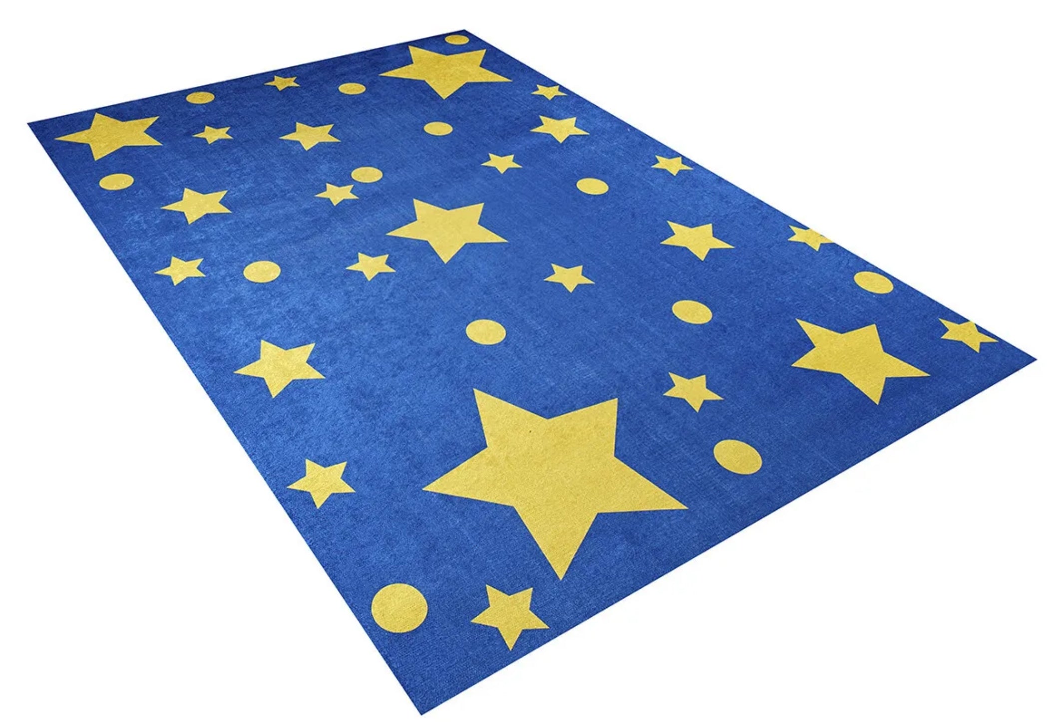 Kids Digital Print Rug – Blue Kids Carpet, Non Slip & Washable Playroom Floor Covering