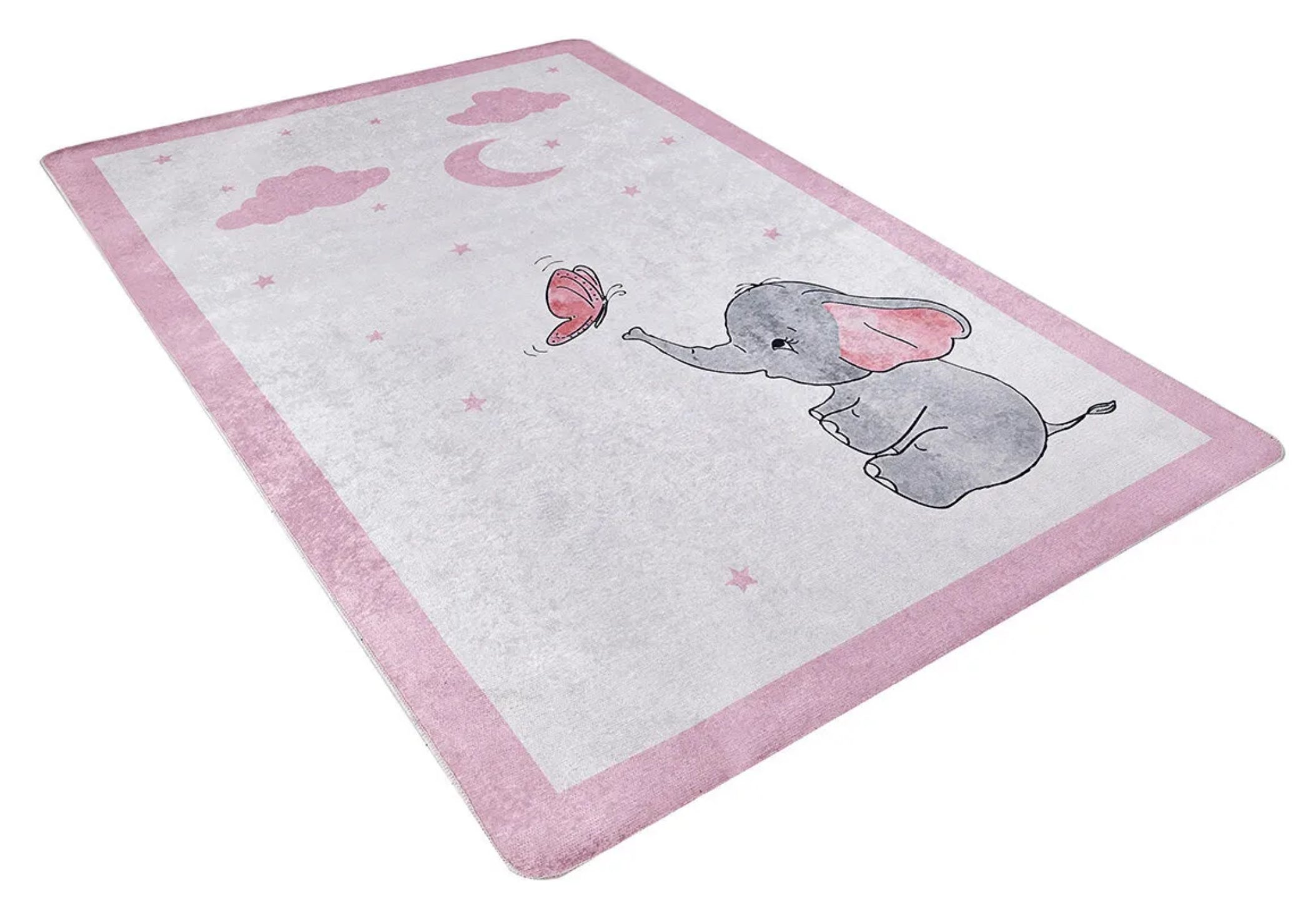 Kids Pink Rug - Digital Print Carpet With Non Slip, Antibacterial Features