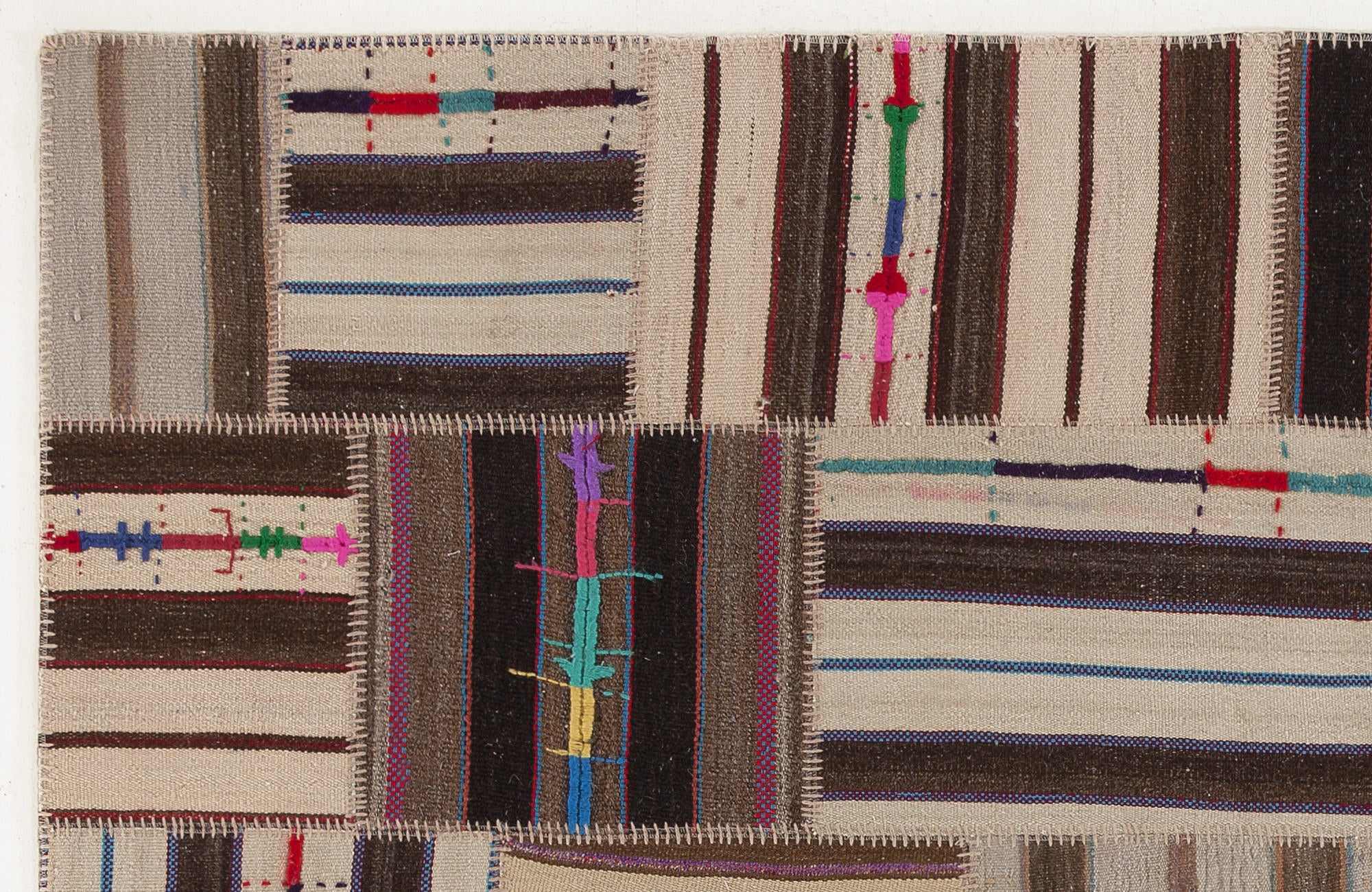 Teselya 0166 Beige Vintage Wool Handmade Area Rug 5'3" x 7'7"
