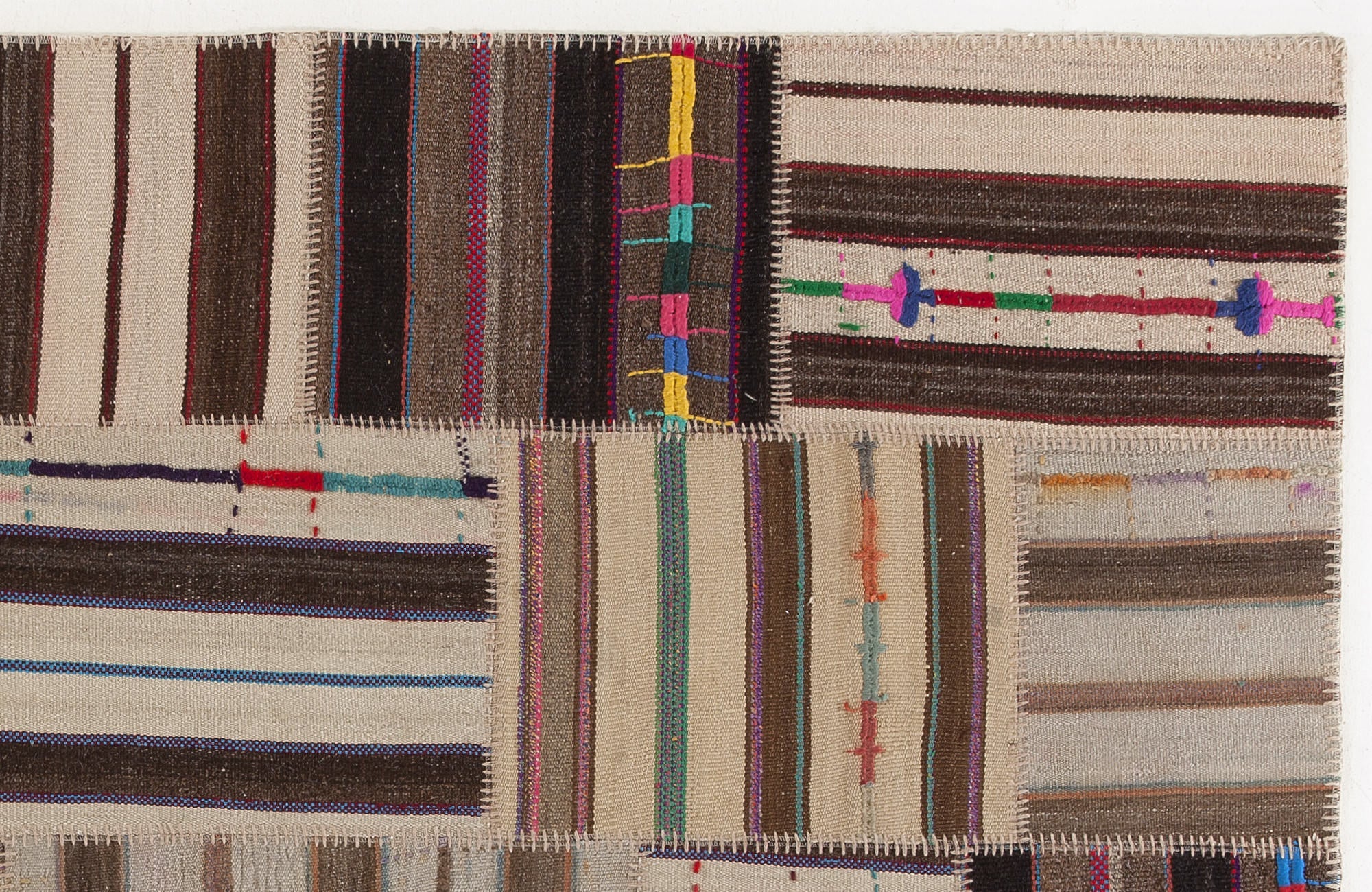 Teselya 0166 Beige Vintage Wool Handmade Area Rug 5'3" x 7'7"