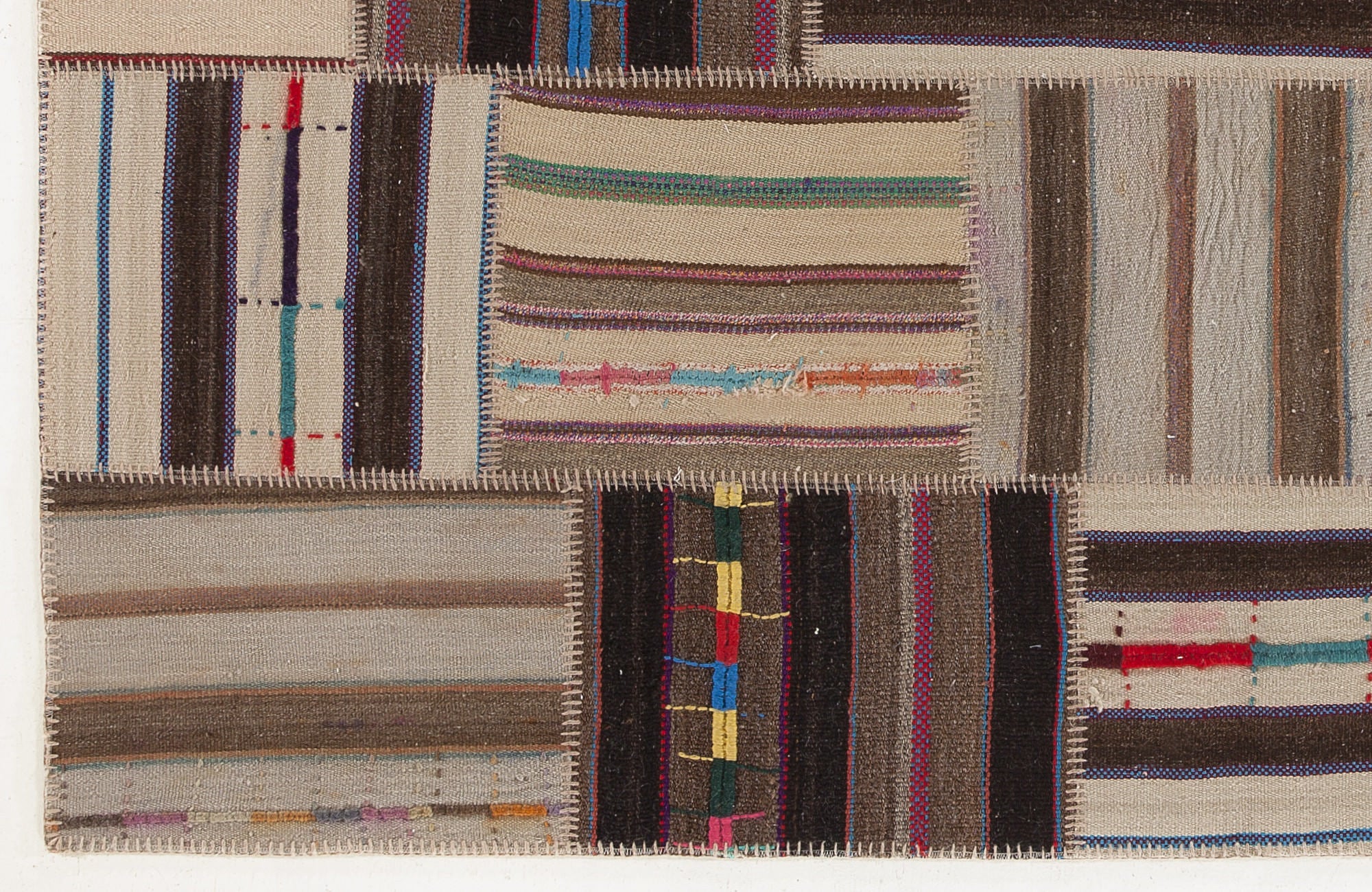 Teselya 0166 Beige Vintage Wool Handmade Area Rug 5'3" x 7'7"
