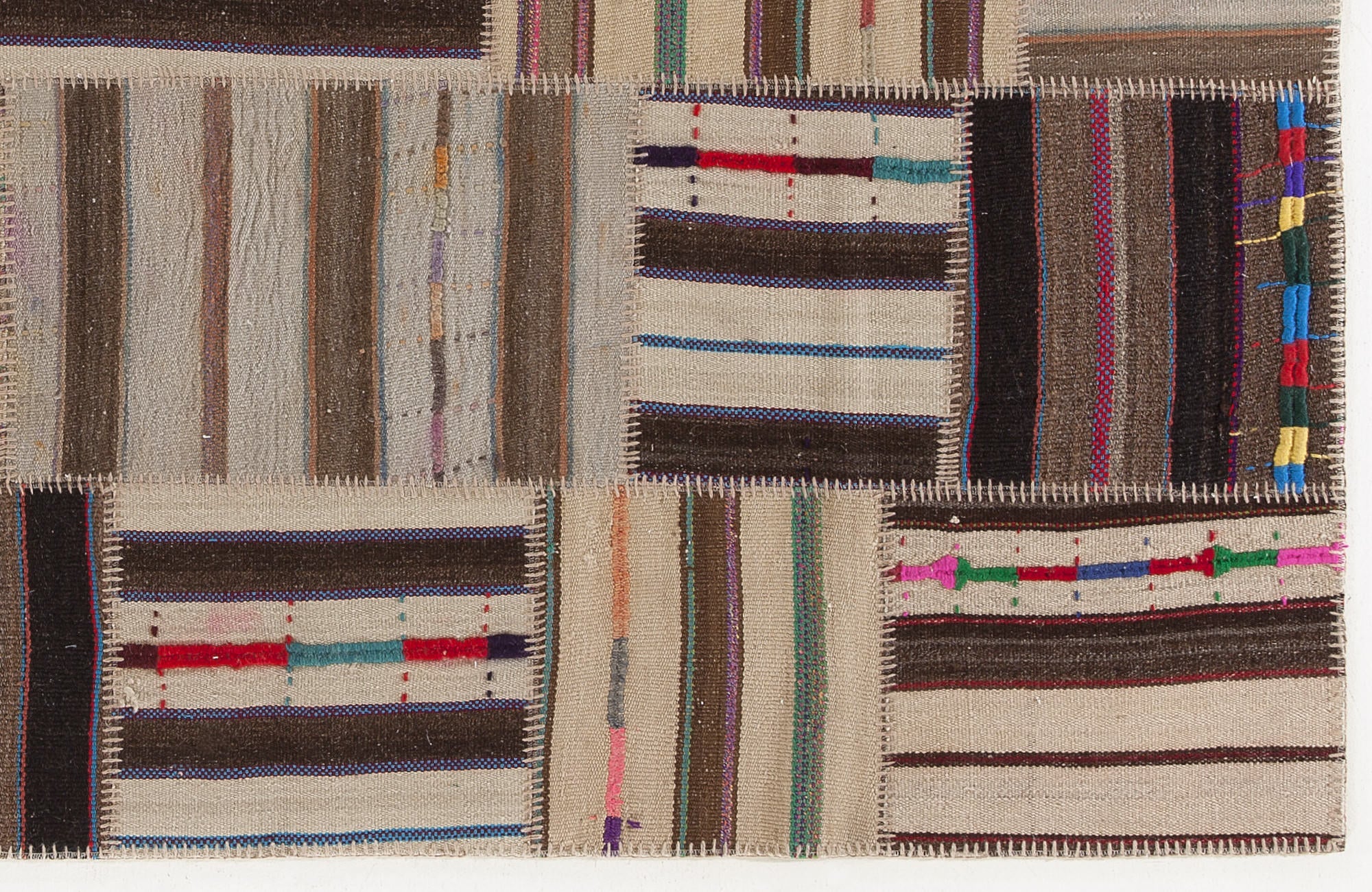 Teselya 0166 Beige Vintage Wool Handmade Area Rug 5'3" x 7'7"