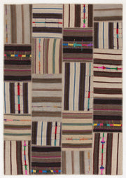 Teselya 0166 Beige Vintage Wool Handmade Area Rug 5'3" x 7'7"
