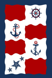 Kids Digital Print Rug – Blue Figured Design Non Slip Antibacterial Playroom Carpet