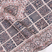 Chenille Area Rug - Washable Non Slip Cream Frame Rug With Kilim Design