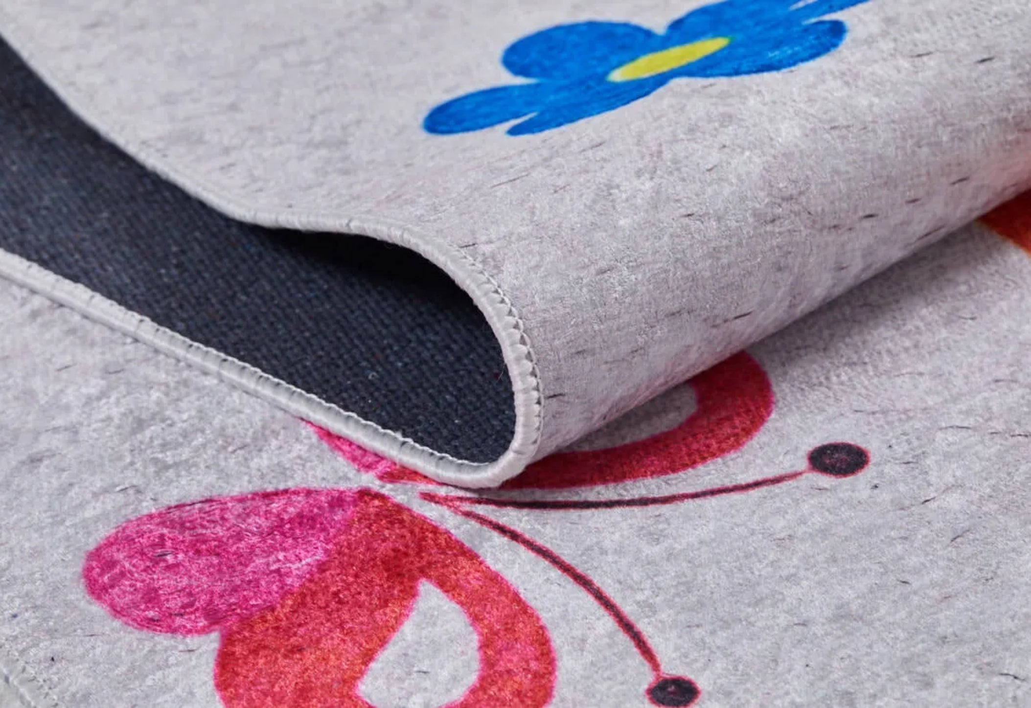 Kids Digital Print Rug – Multicolored Figured Children's Area Rug, Non Slip & Antibacterial