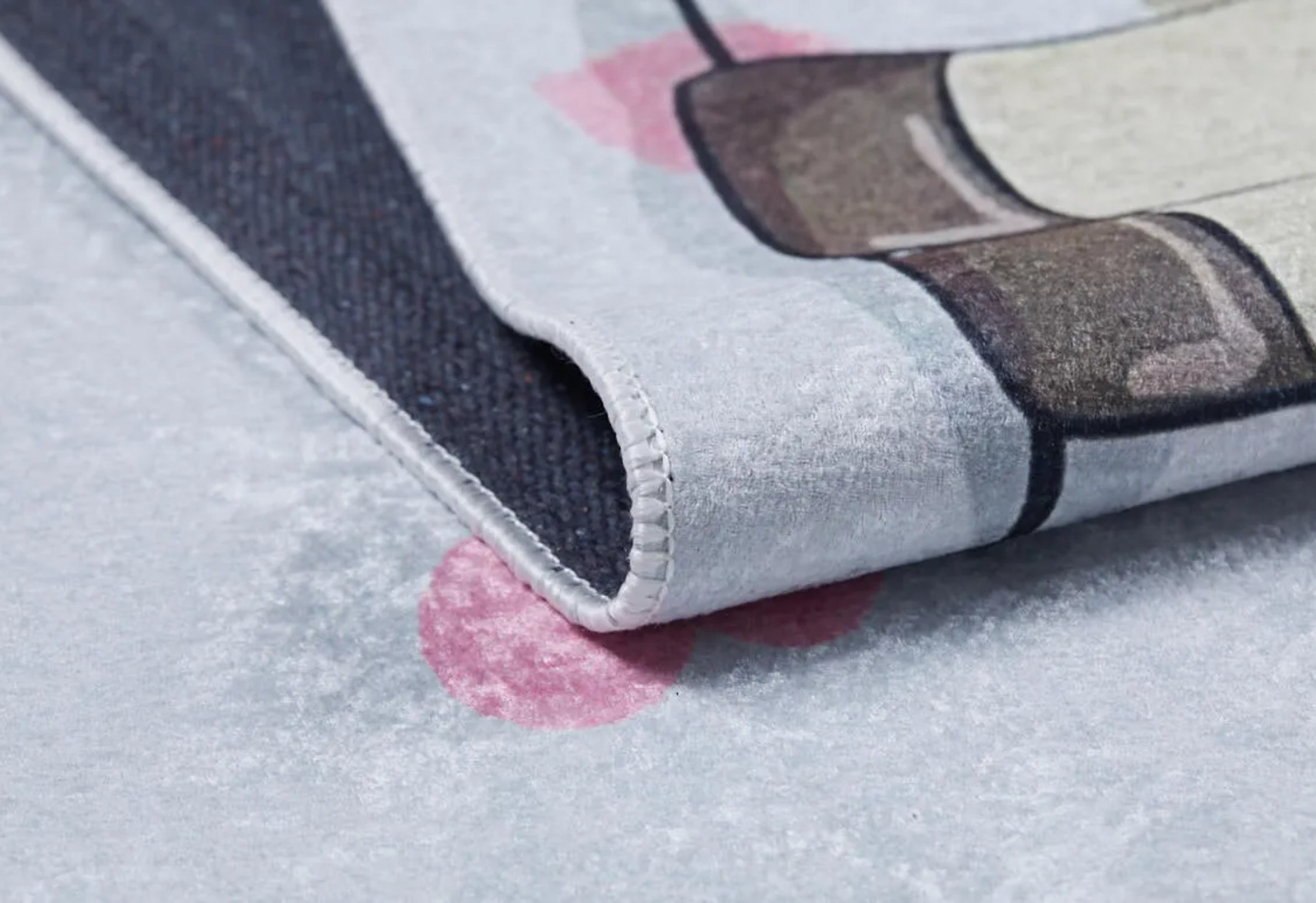 Kids Pink Rug – Figured Digital Print Non Slip Washable Area Carpet