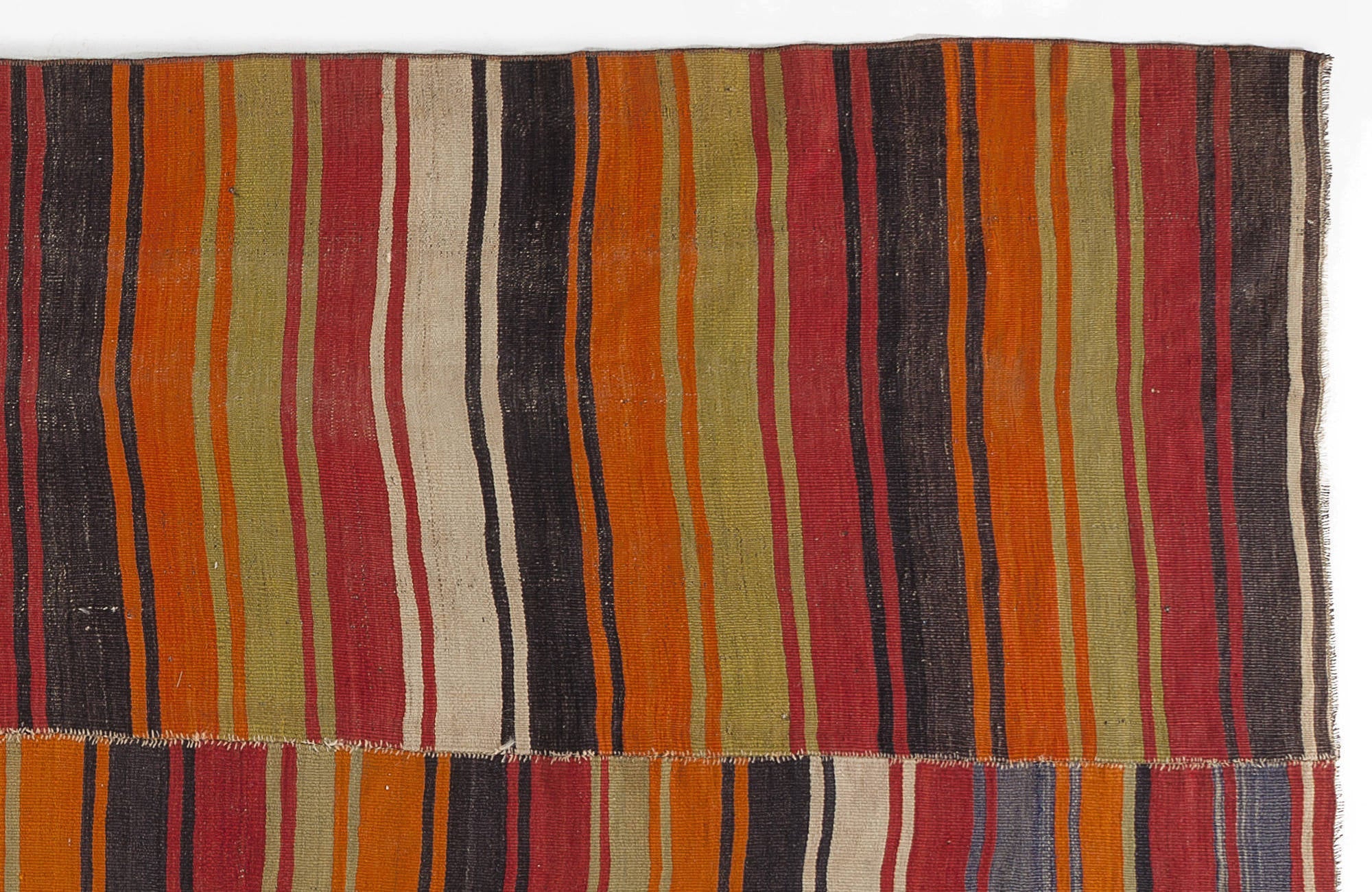 Girit Multy Striped Wool Handmade Area Rug 4'10" x 12'5"