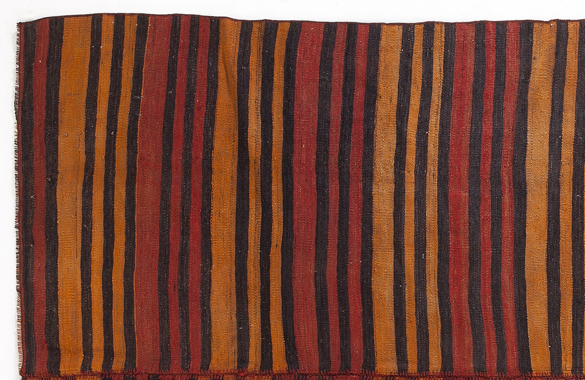 Girit Beige Striped Wool Handmade Area Rug 5'9" x 8'10"