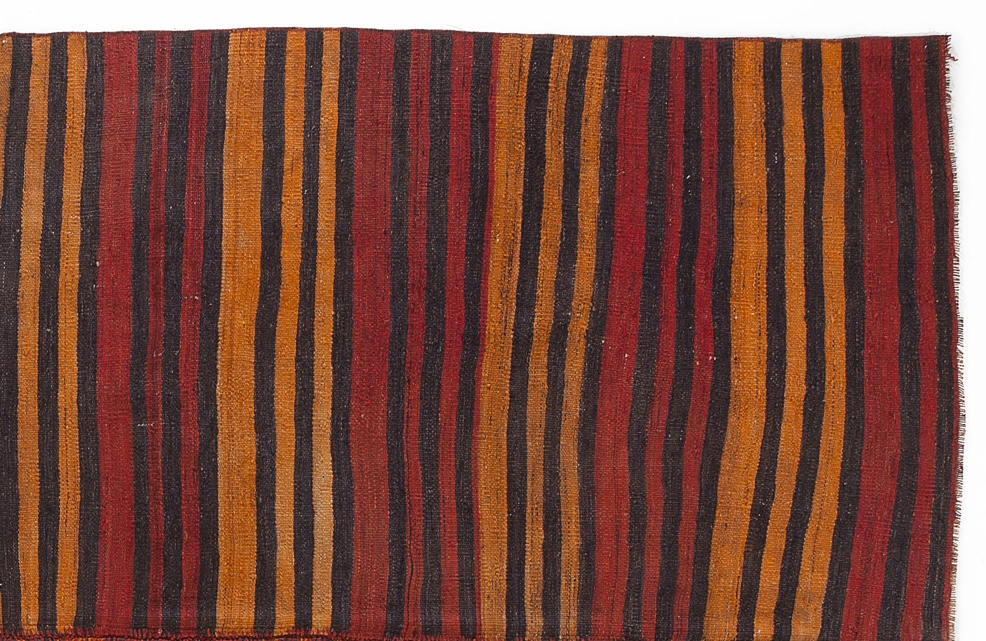 Girit Beige Striped Wool Handmade Area Rug 5'9" x 8'10"