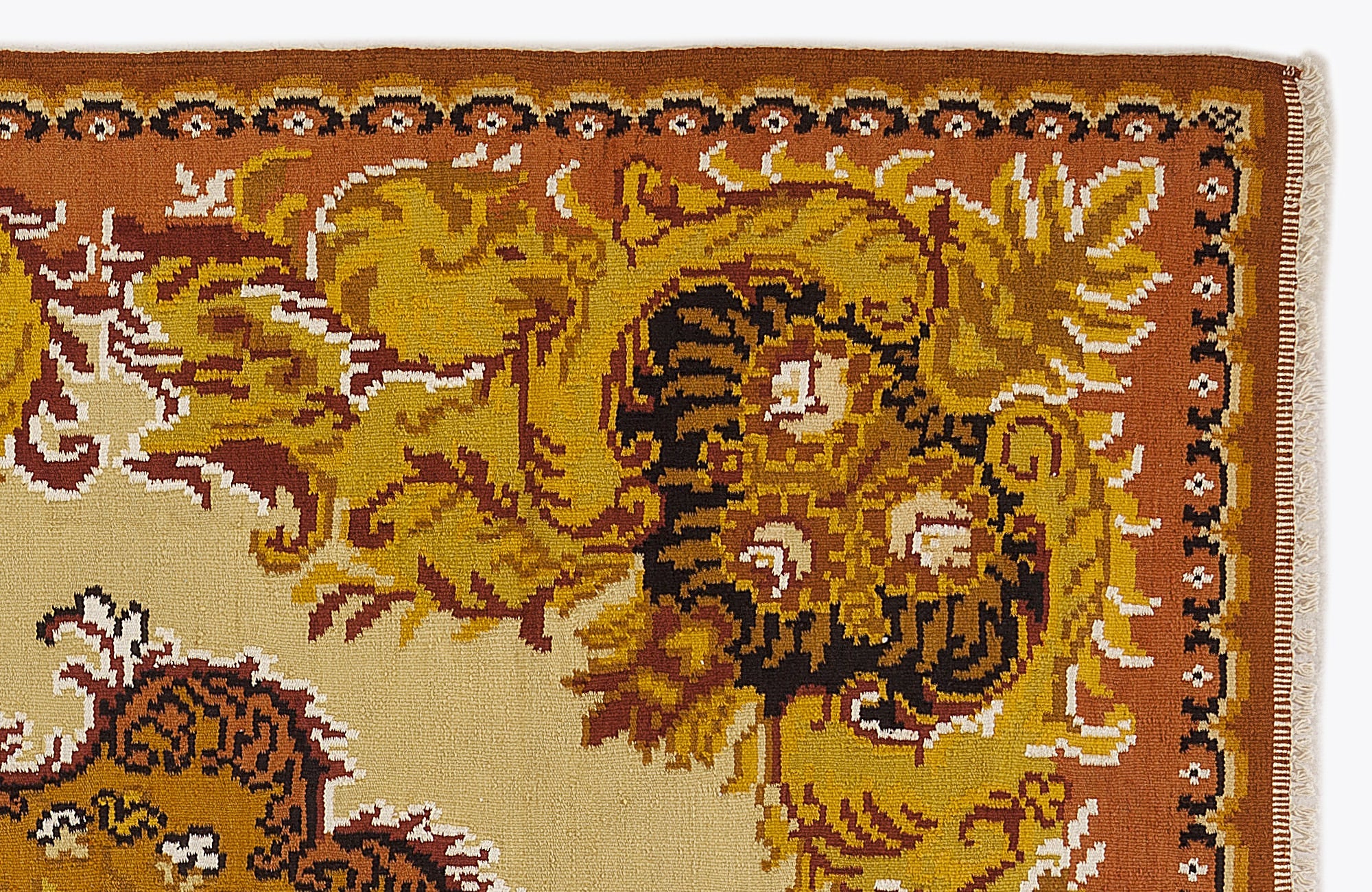 Girit Red Floral Wool Handmade Area Rug 6'6" x 9'5"