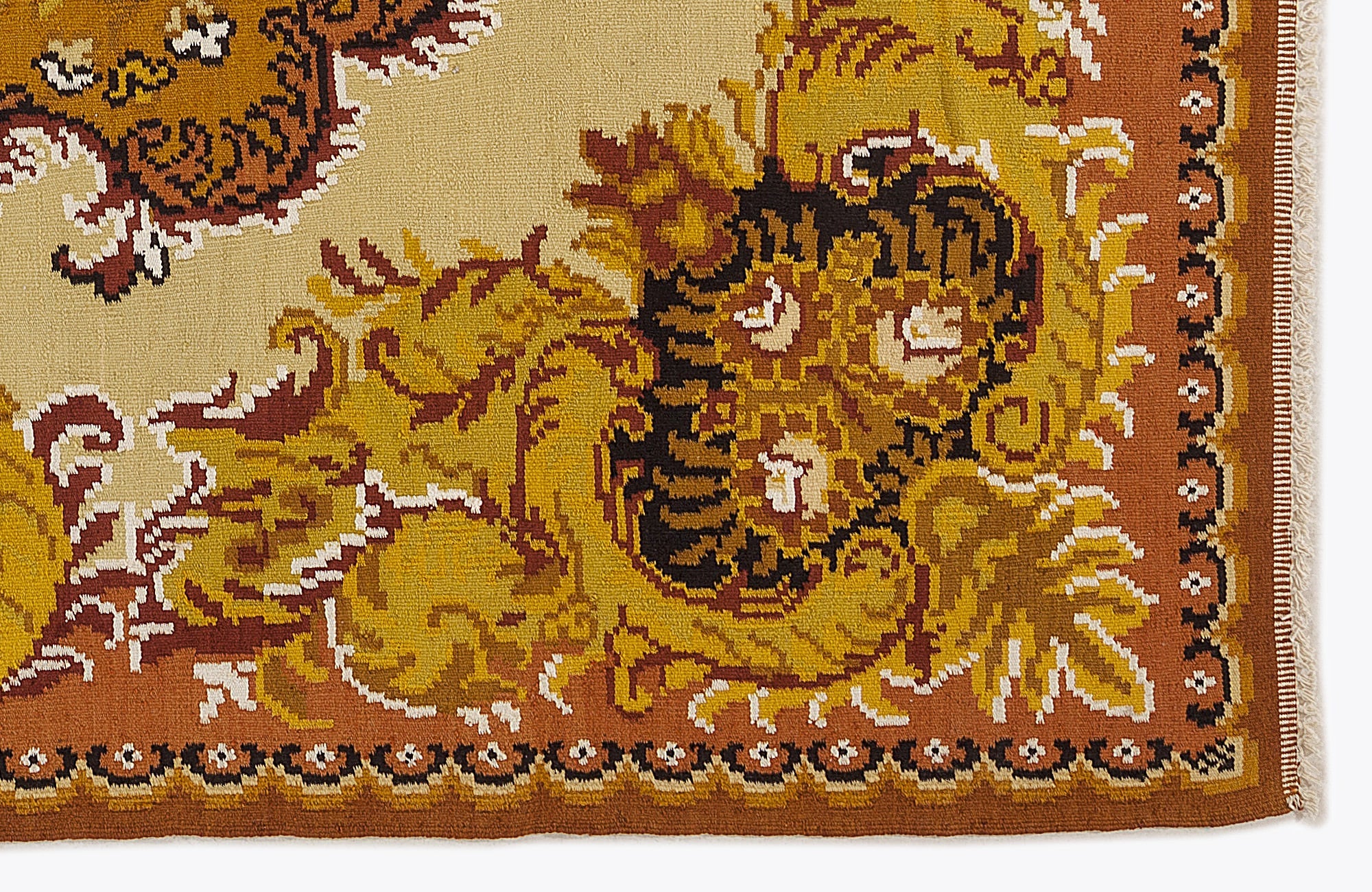 Girit Red Floral Wool Handmade Area Rug 6'6" x 9'5"