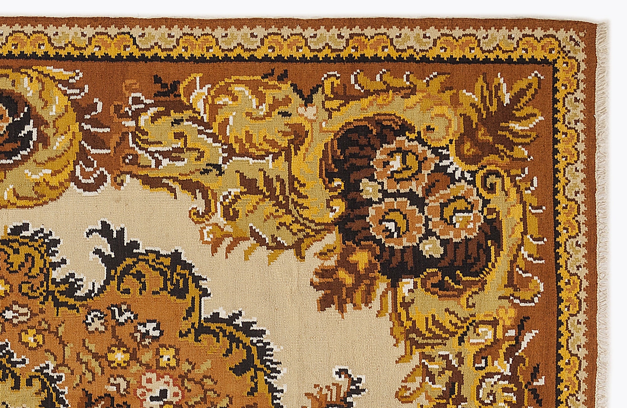 Girit Red Floral Wool Handmade Area Rug 6'6" x 10'3"