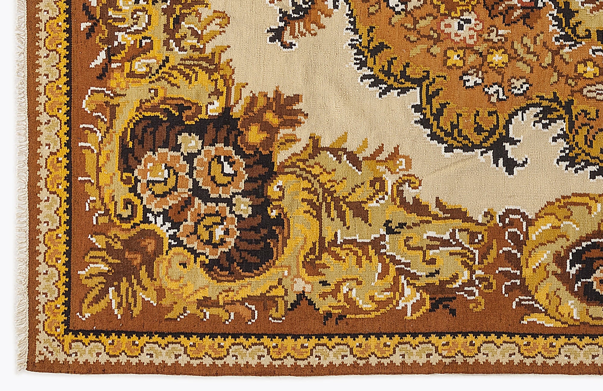 Girit Red Floral Wool Handmade Area Rug 6'6" x 10'3"