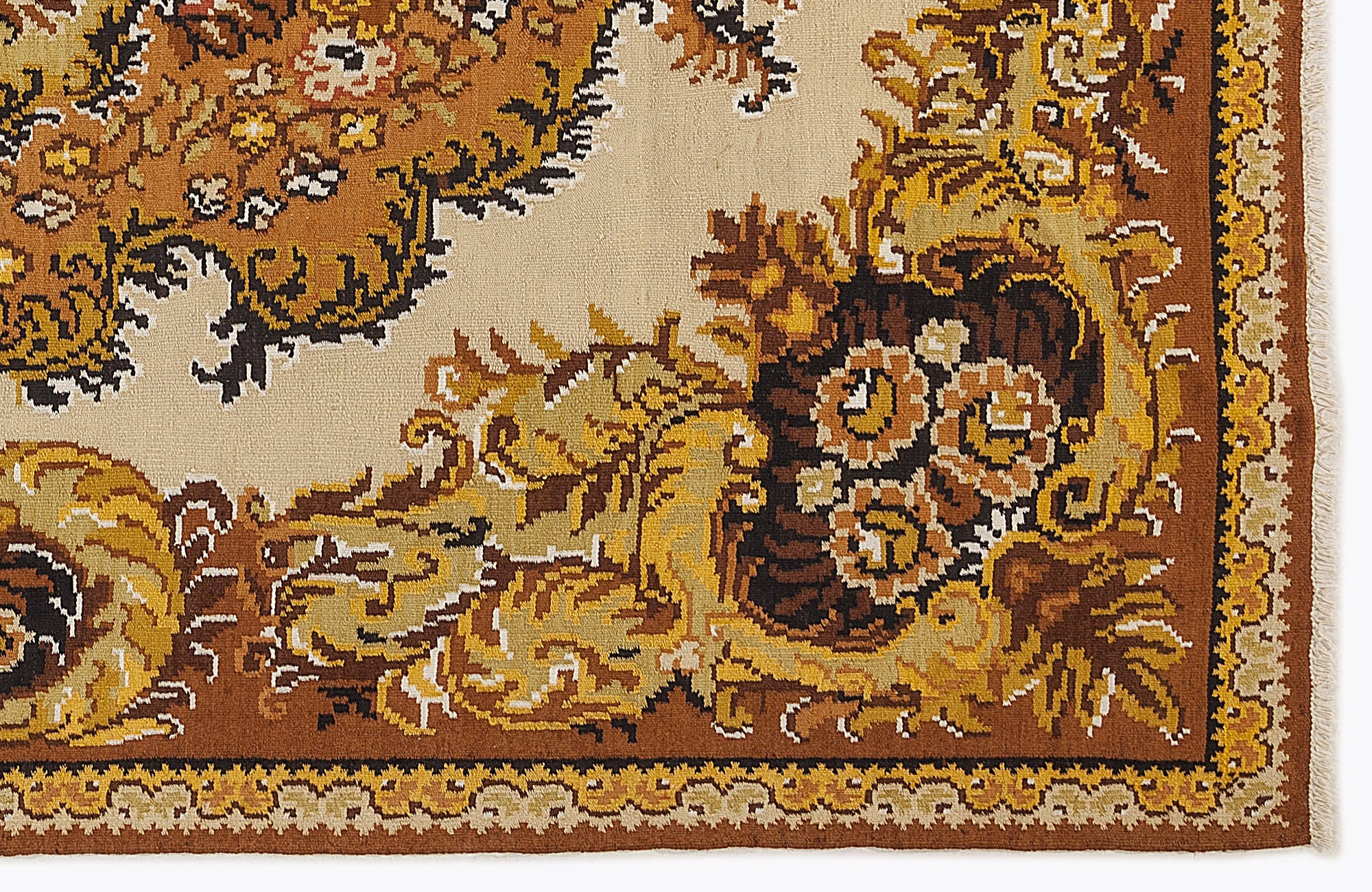 Girit Red Floral Wool Handmade Area Rug 6'6" x 10'3"
