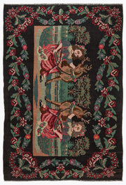 Girit Red Floral Wool Handmade Area Rug 6'8" x 10'0"
