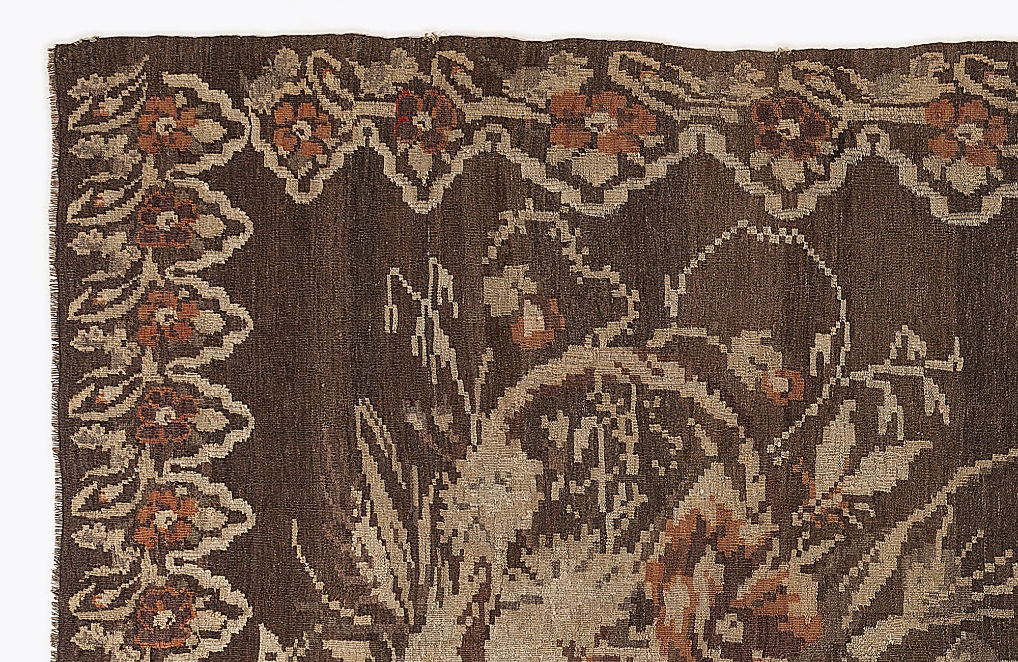 Girit Red Floral Wool Handmade Area Rug 5'9" x 9'6"