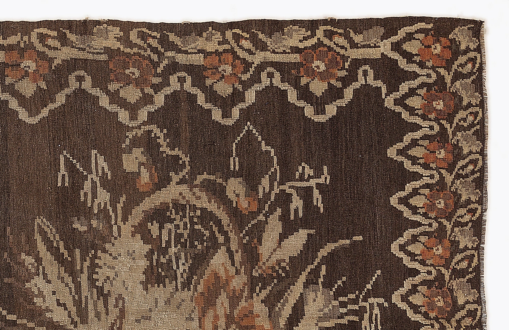 Girit Red Floral Wool Handmade Area Rug 5'9" x 9'6"