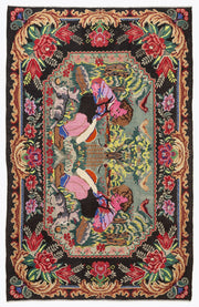 Girit Red Floral Wool Handmade Area Rug 6'8" x 10'6"