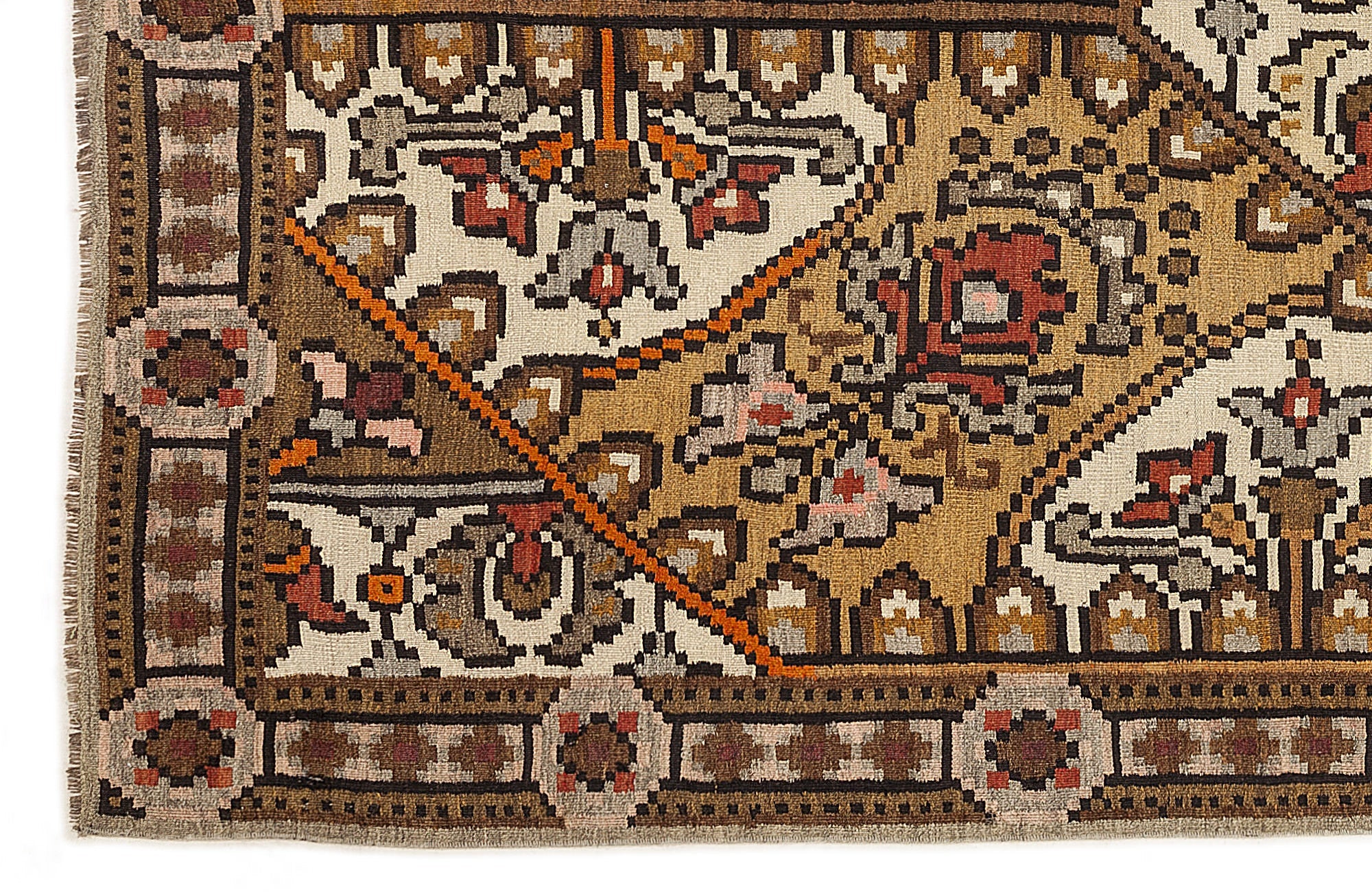 Girit Red Floral Wool Handmade Area Rug 5'5" x 9'2"