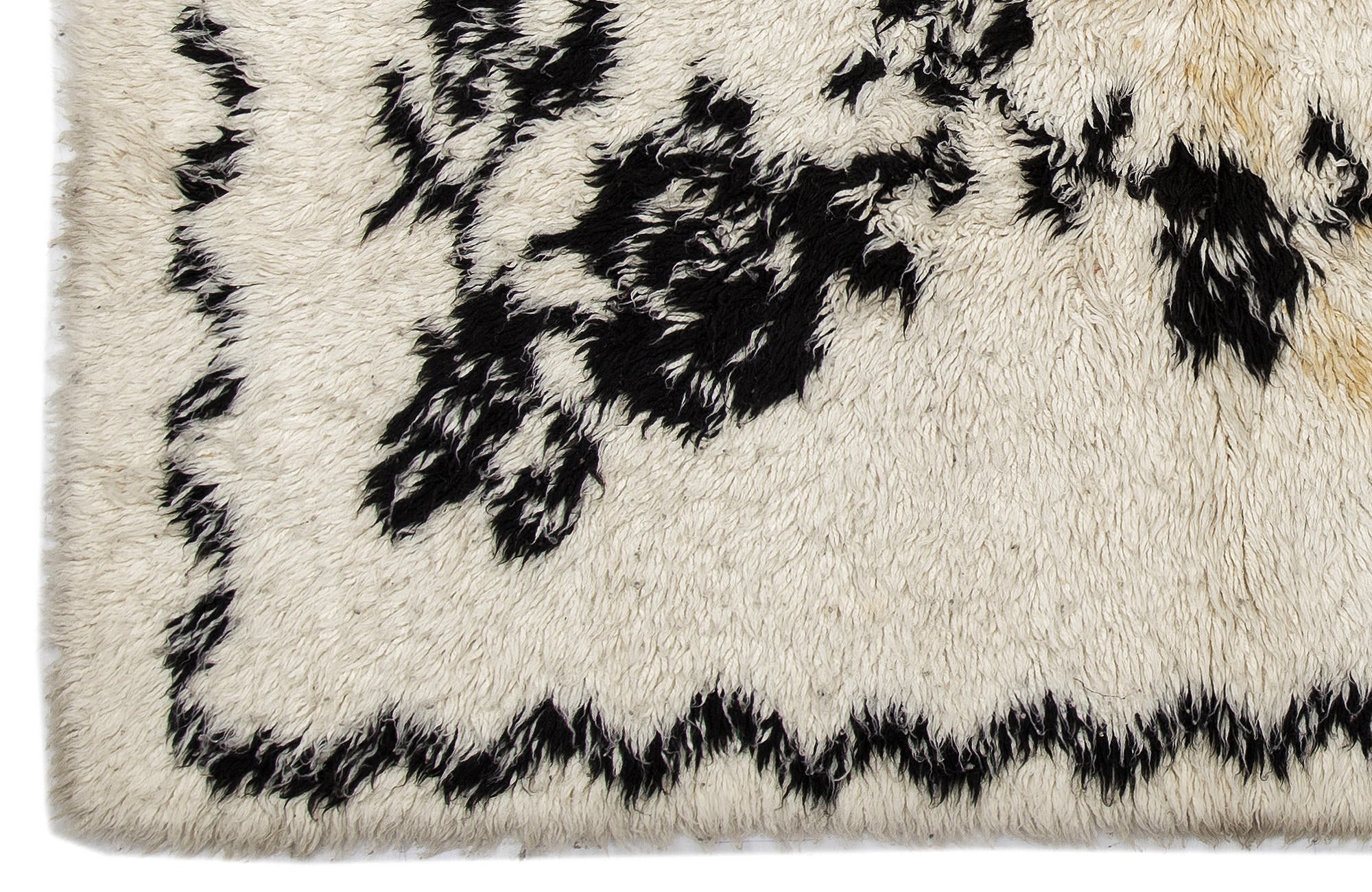 Girit Beige Floral Wool Handmade Area Rug 5'1" x 6'11"