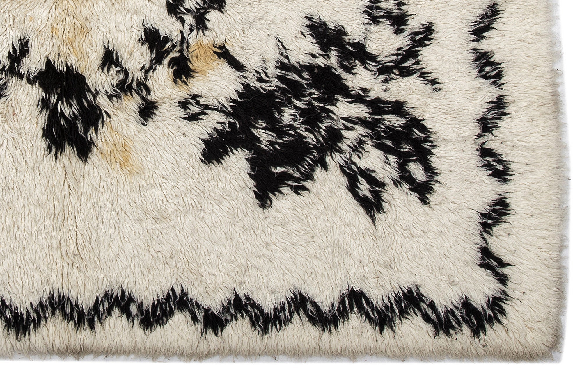 Girit Beige Floral Wool Handmade Area Rug 5'1" x 6'11"