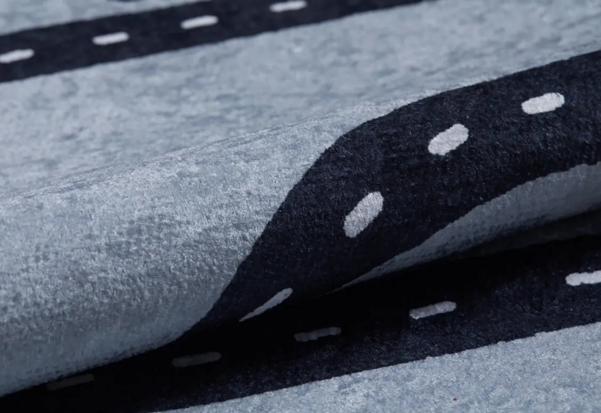 Kids Digital Print Rug - Grey Figured Design, Non Slip, Antibacterial Carpet for Playroom