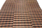 Girit Beige Striped Wool Handmade Area Rug 6'11" x 9'4"