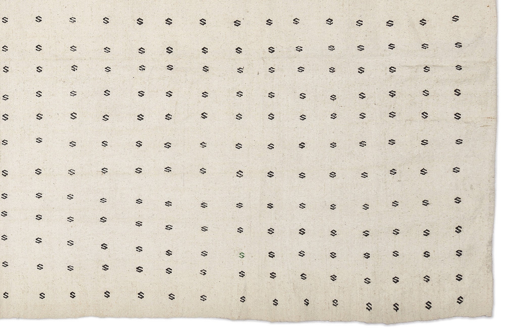 Girit Beige Figured Wool Handmade Area Rug 5'4" x 8'8"