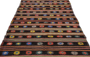 Girit Beige Striped Wool Handmade Area Rug 5'8" x 10'11"