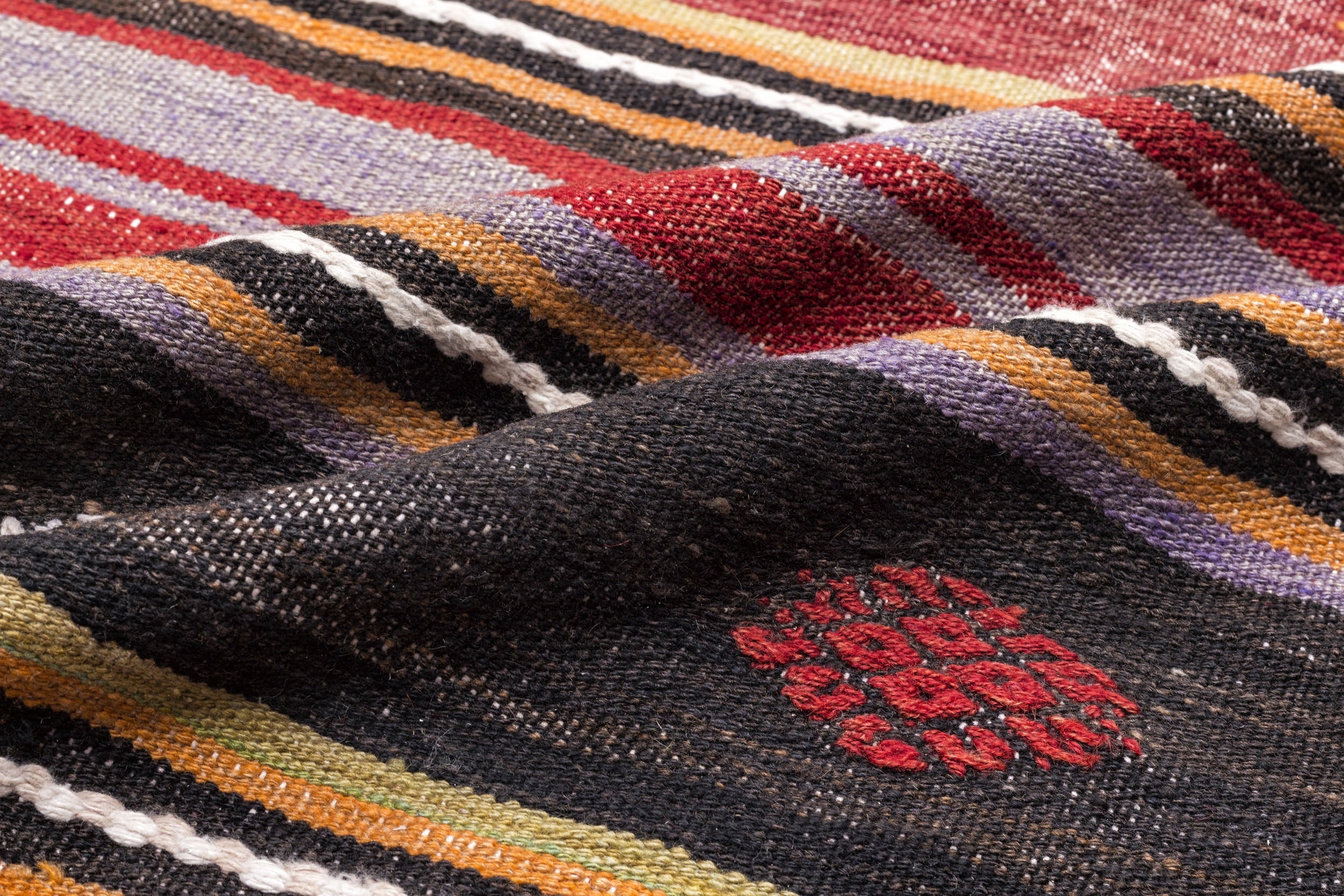 Girit Multy Striped Wool Handmade Area Rug 5'9" x 9'5"