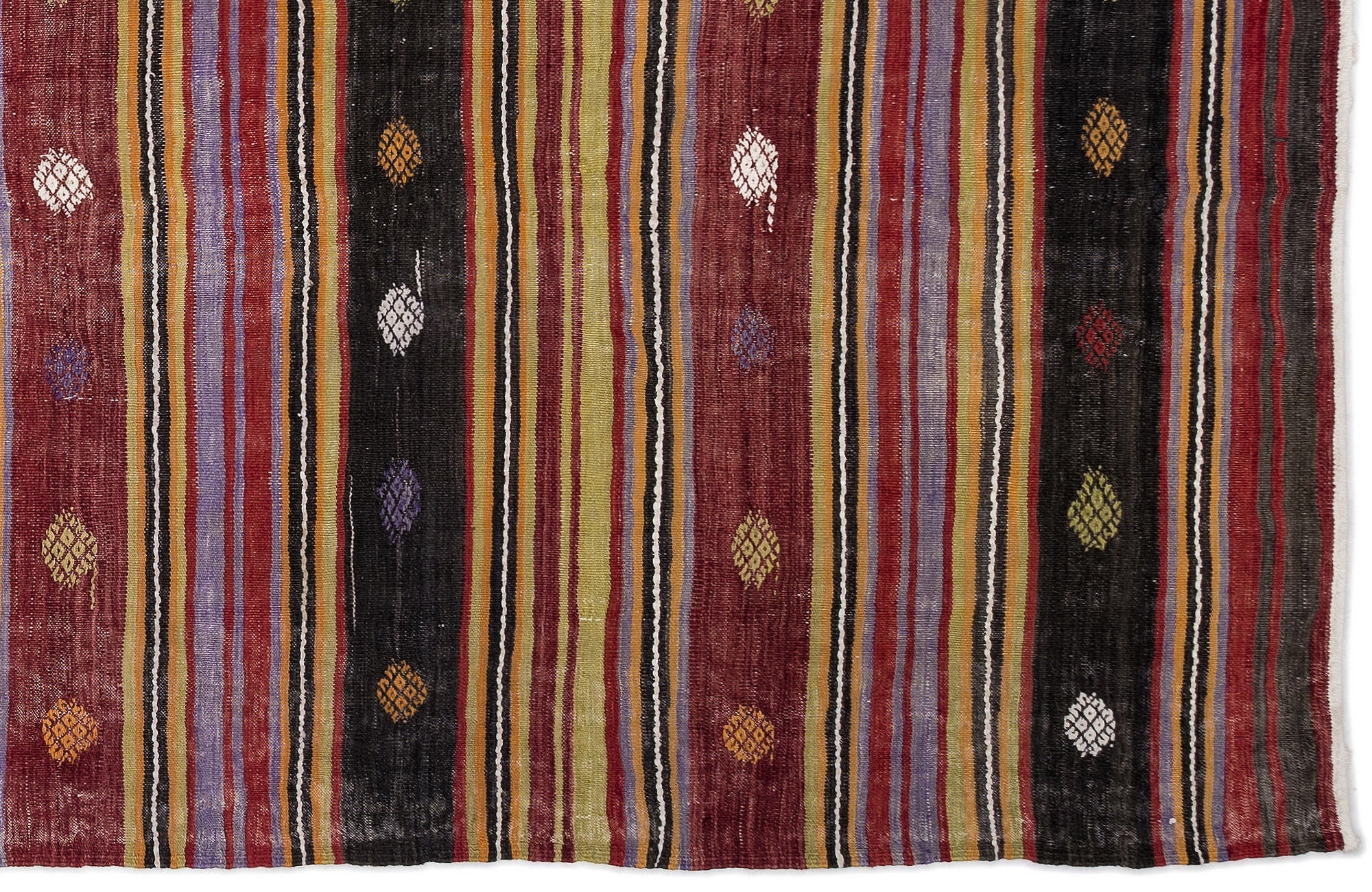 Girit Multy Striped Wool Handmade Area Rug 5'9" x 9'5"