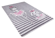 Kids Digital Print Rug – Grey Figured Patterned Kids Carpet | Non Slip, Washable, Allergy Friendly