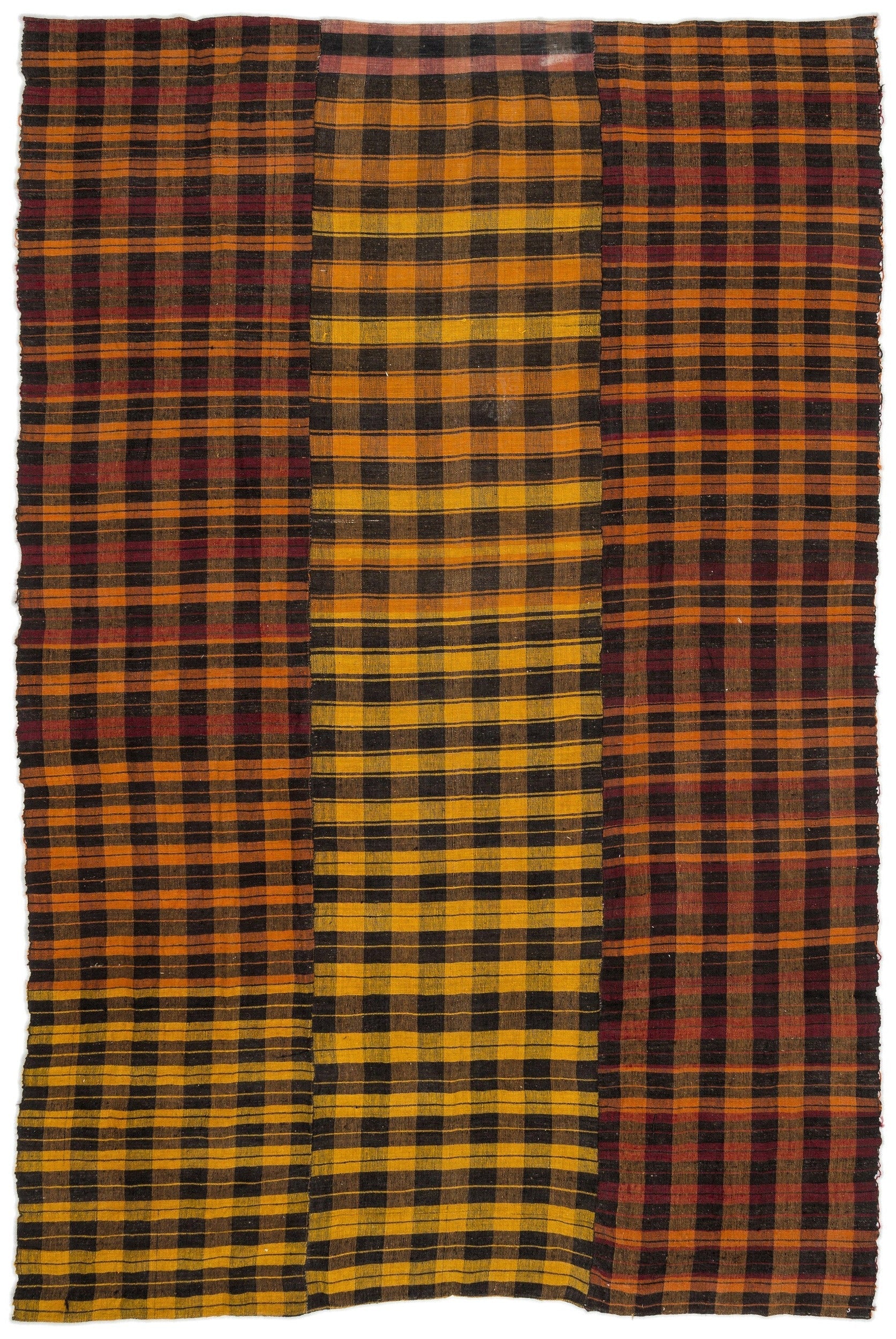 Girit Beige Striped Wool Handmade Area Rug 5'11" x 8'11"