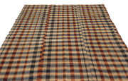 Girit Beige Striped Wool Handmade Area Rug 5'11" x 9'5"