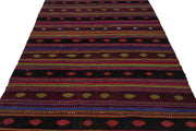Girit Beige Striped Wool Handmade Area Rug 5'9" x 10'6"