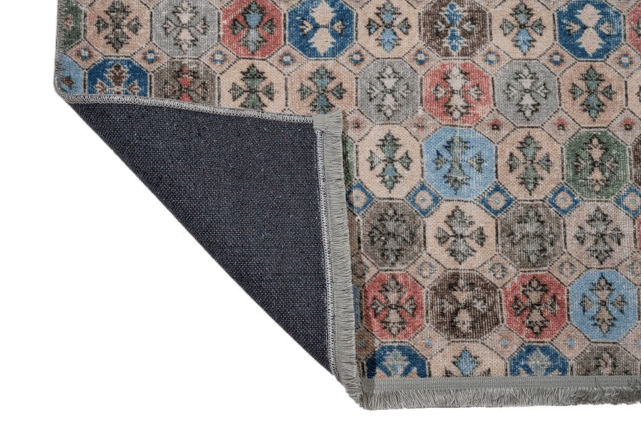 Grey Cotton Area Rug – Digital Print Chenille Carpet With Non Slip Backing