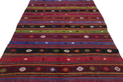 Girit Beige Striped Wool Handmade Area Rug 6'1" x 11'6"