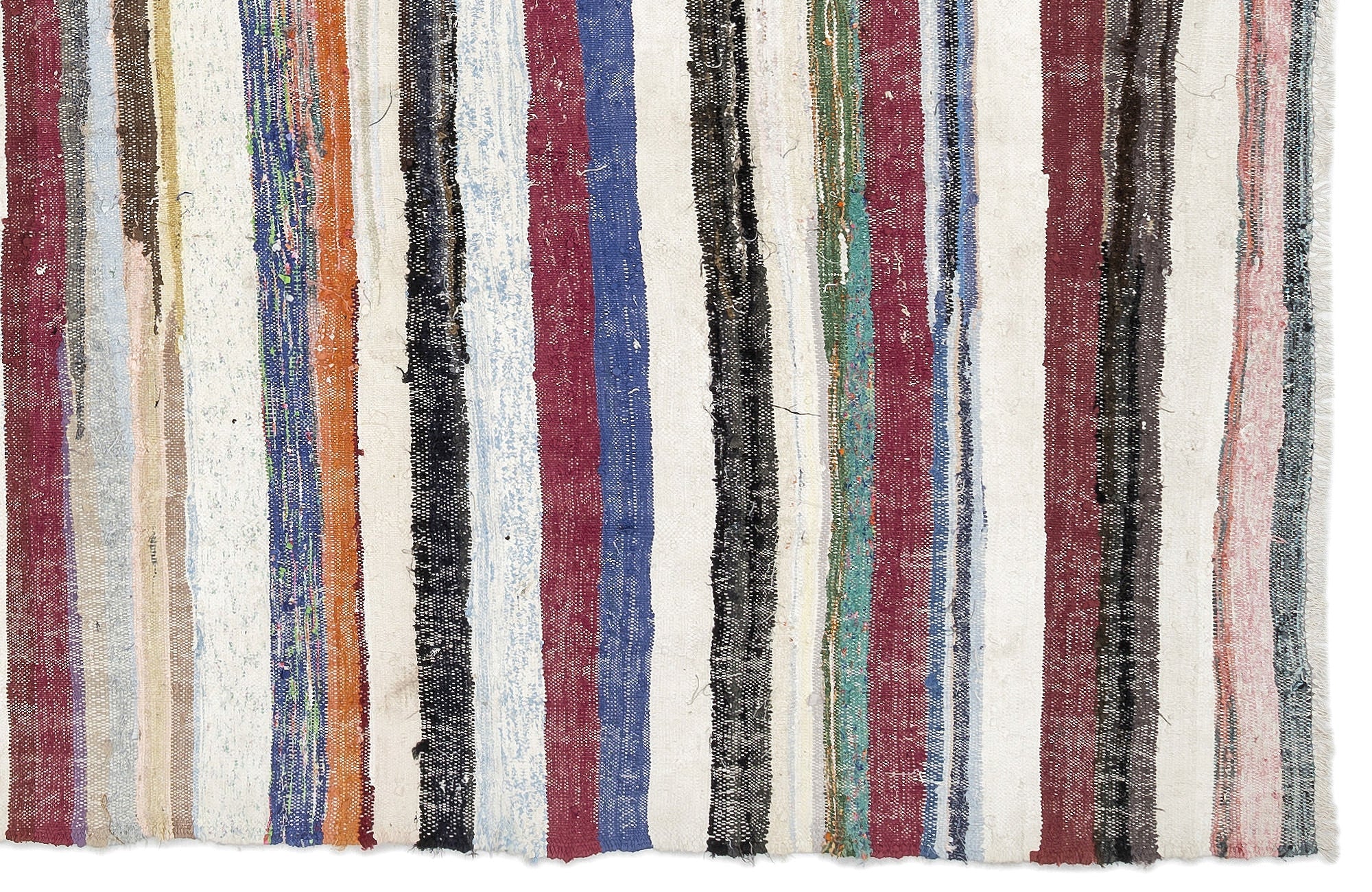 Girit 0956 Beige Striped Wool Handmade Area Rug 4'10" x 8'2"