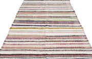 Girit 0963 Beige Striped Wool Handmade Area Rug 5'1" x 9'6"