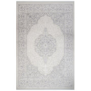 Beige Area Rug - Classic Machine Made Rug With Fringed Edges, Acrylic Carpet