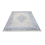 Blue Classic Area Rug – Machine Made Acrylic Carpet with Fringed Edges