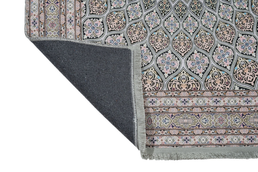 Classic Cotton Area Rug – Beige Chenille Digital Print Rug by Pia Monte