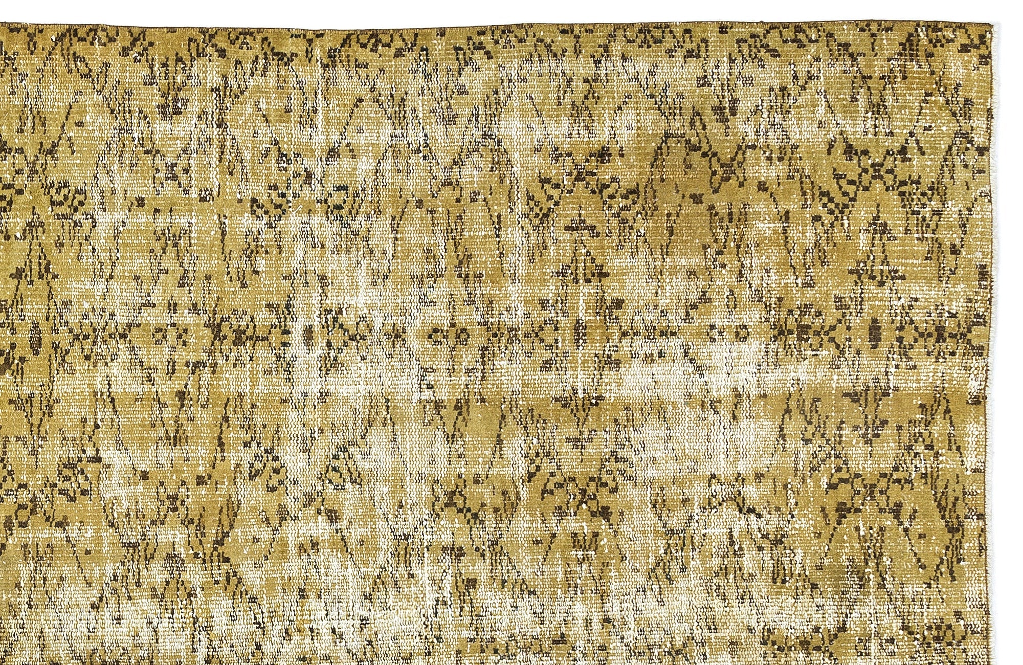 Atina Yellow Vintage Wool Handmade Area Rug 5'10" x 8'7"