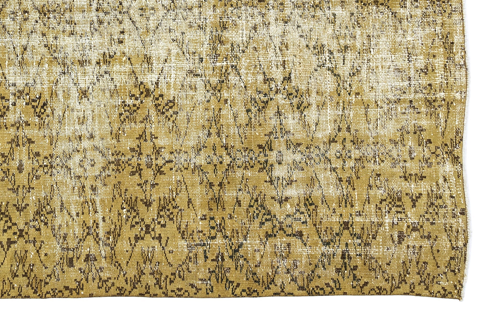 Atina Yellow Vintage Wool Handmade Area Rug 5'10" x 8'7"