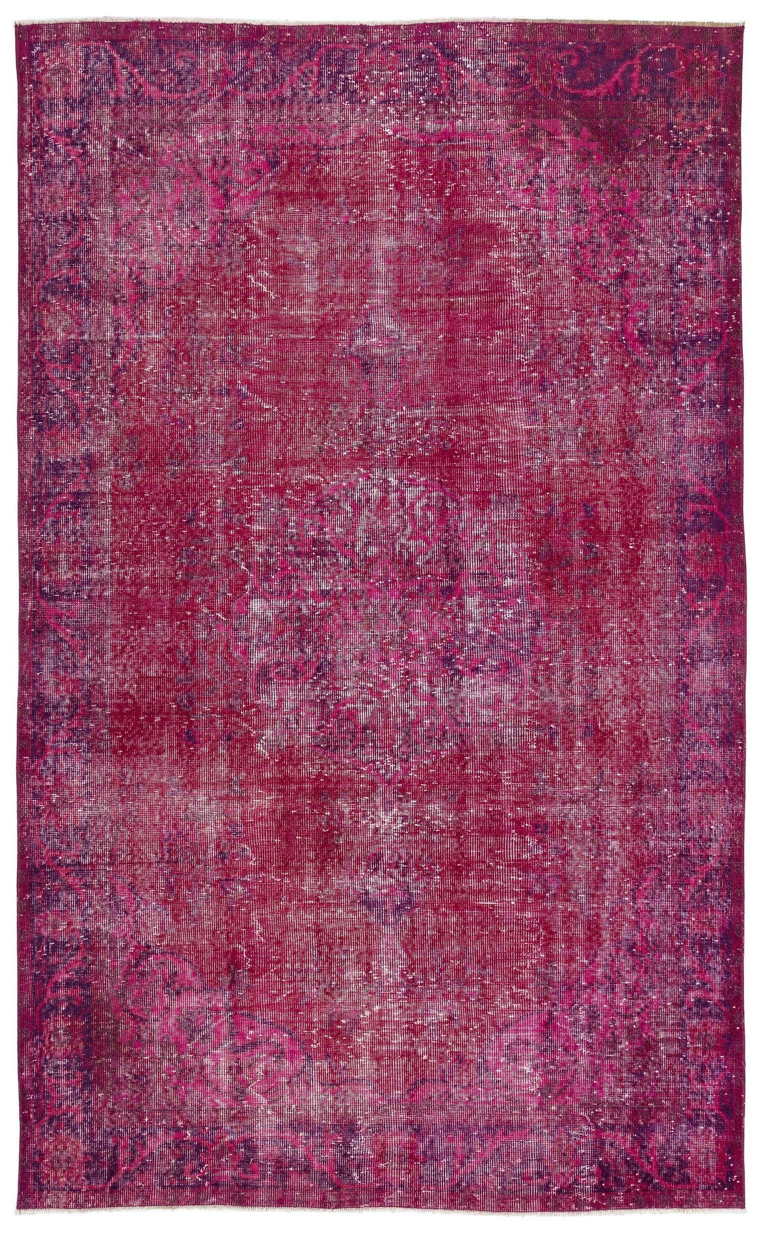 Atina Pink Vintage Wool Handmade Area Rug 5'7" x 9'1"