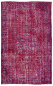 Atina Pink Vintage Wool Handmade Area Rug 5'7" x 9'1"