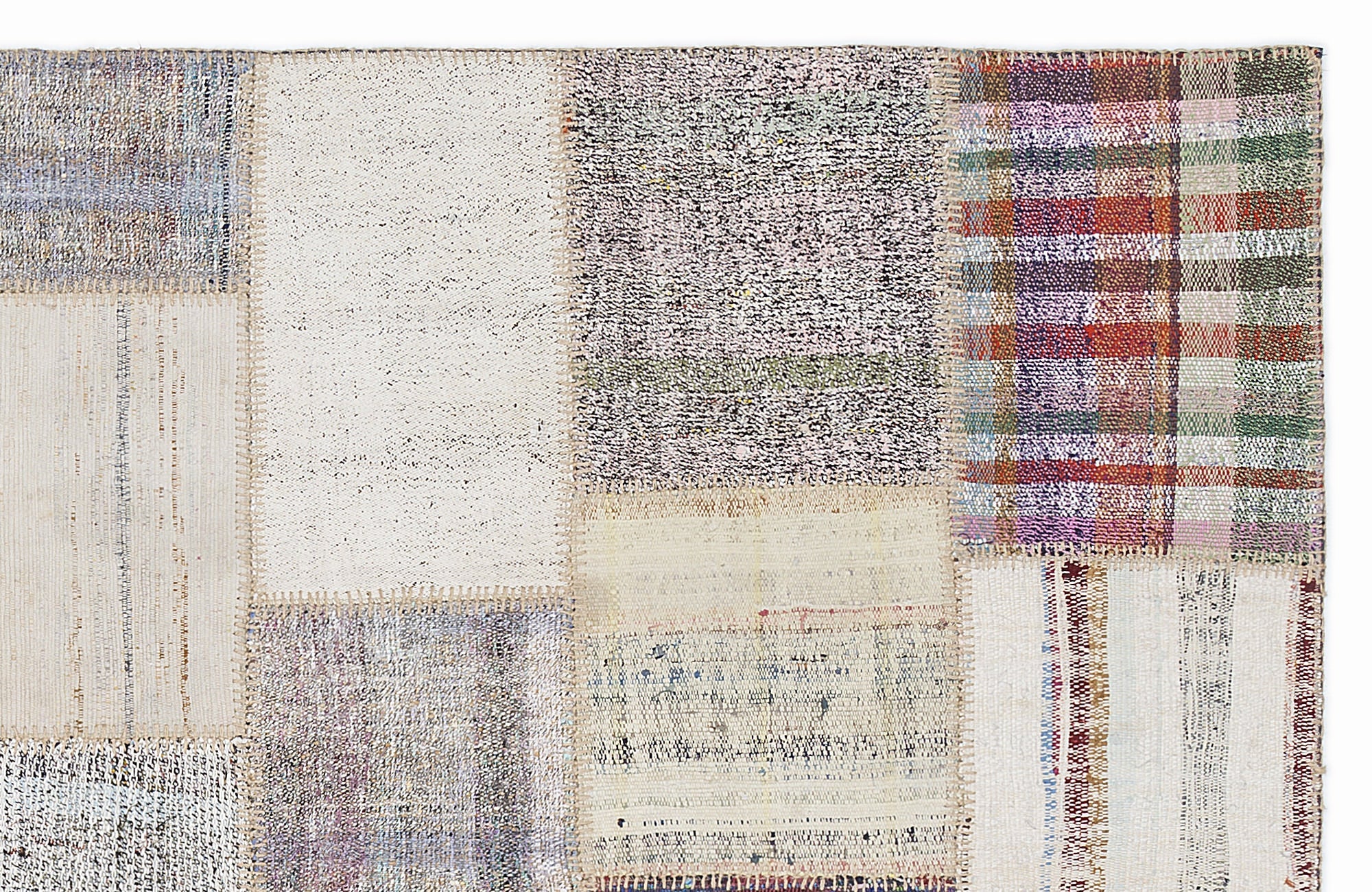 Teselya 1003 Beige Striped Wool Handmade Area Rug 5'3" x 7'7"