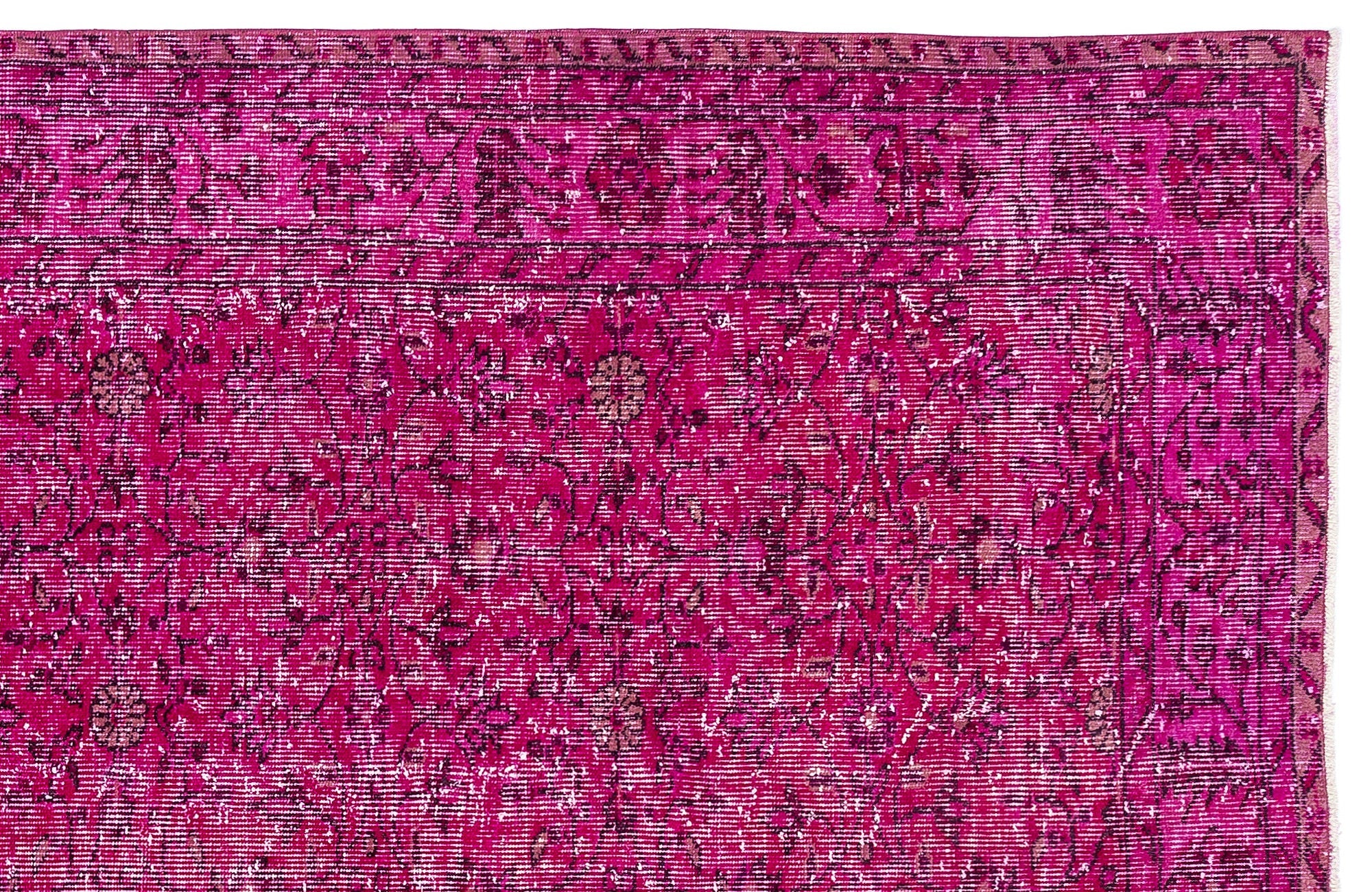 Atina Pink Vintage Wool Handmade Area Rug 5'7" x 8'10"