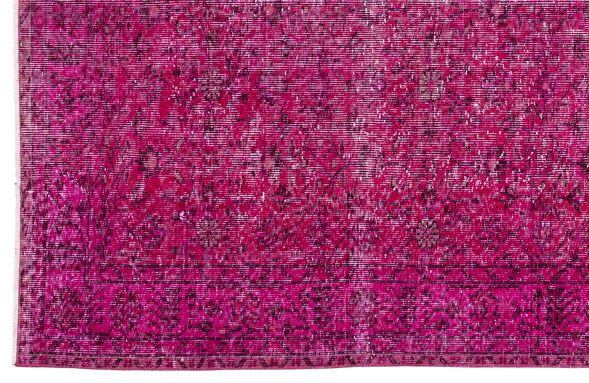 Atina Pink Vintage Wool Handmade Area Rug 5'7" x 8'10"